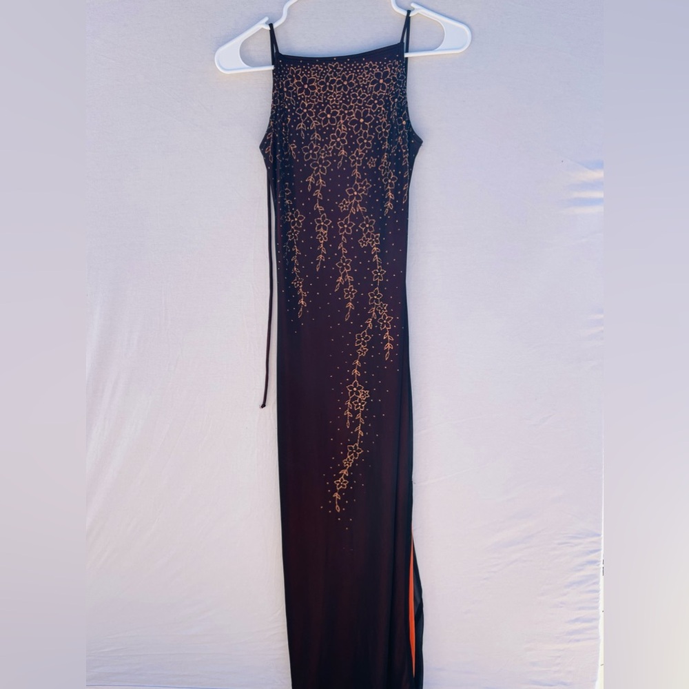 Vintage prom dress sheer black glitter Women’s XS / Junior S